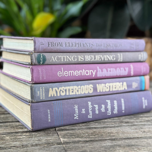 Vintage Retro Purple Textbook Bubndle