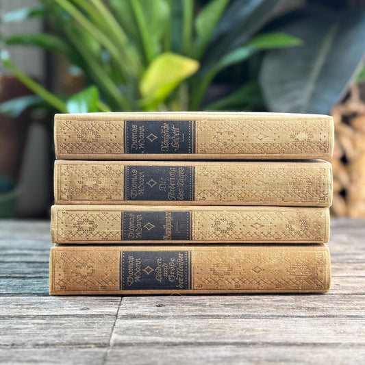 Antique German Neutral Tan Linen Hardcovers by Thomas Mann
