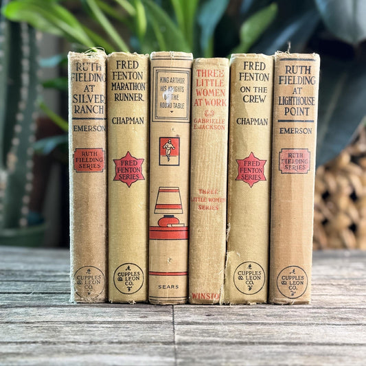 Antique 1920s Shabby Neutral Books for Kids