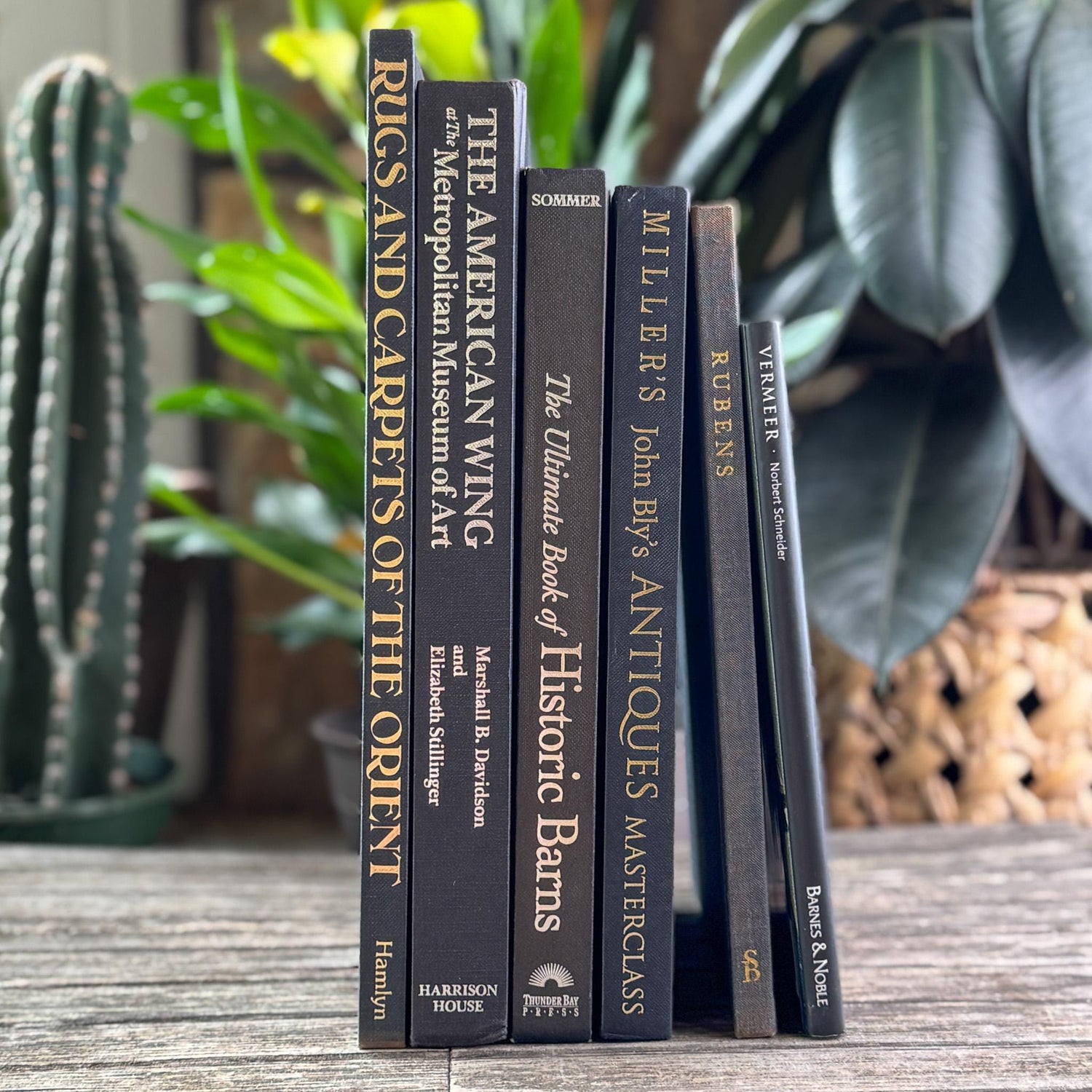 Black Vintage Coffee Table Books for Styling