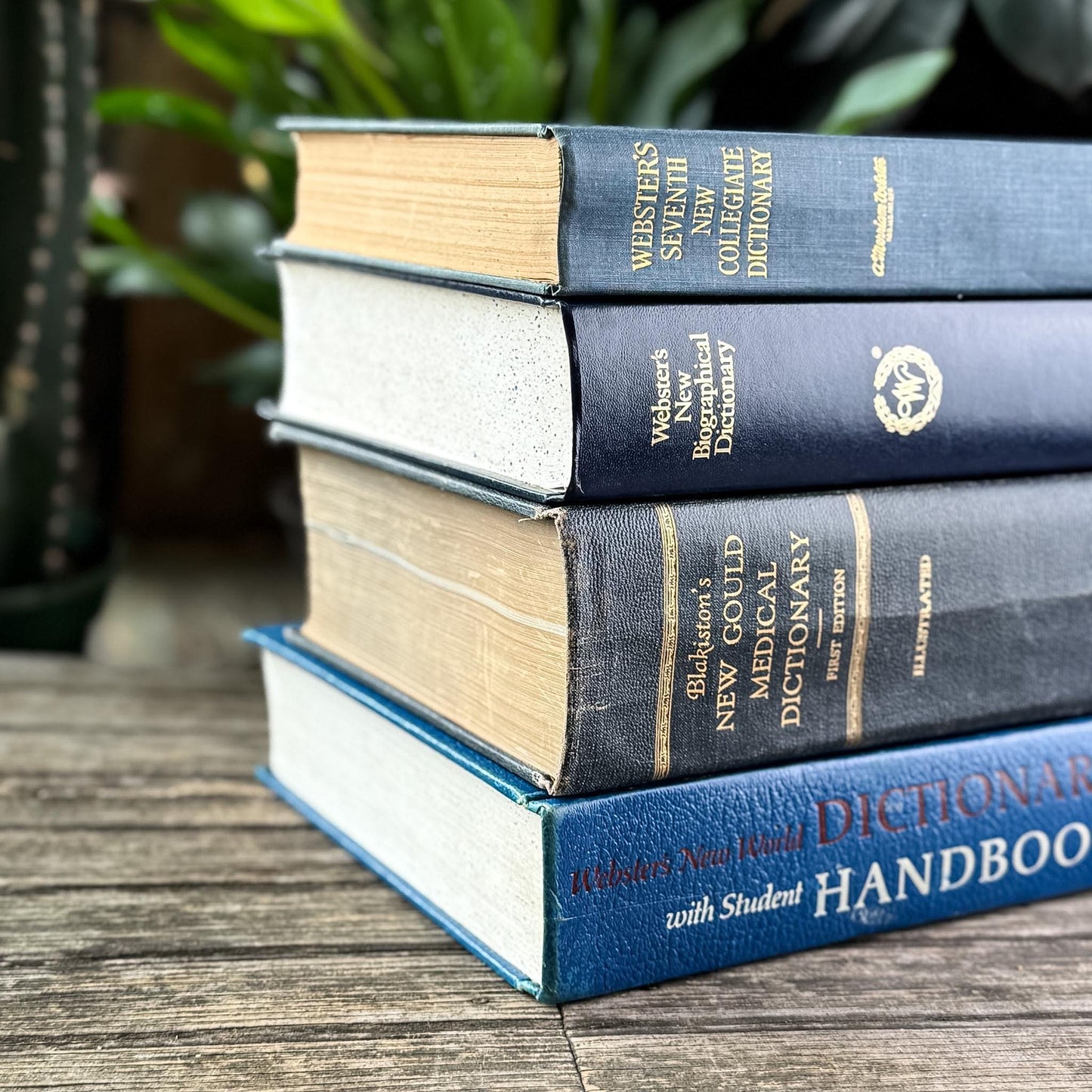 Vintage Large Reference Dictionaries For Bold Shelf Styling and Office Decor