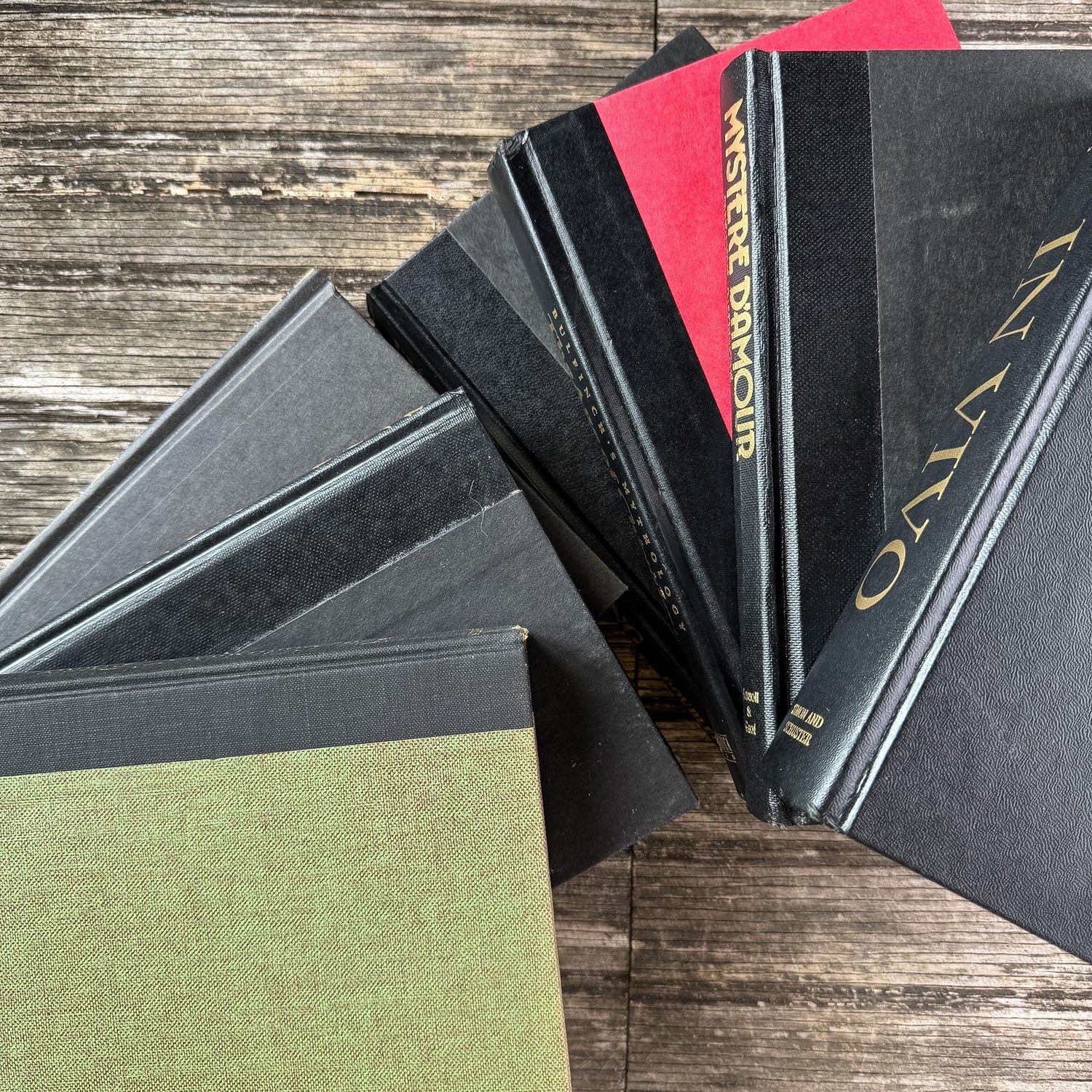 Black and Gold Vintage Book Set for Dark Academia Shelf Styling