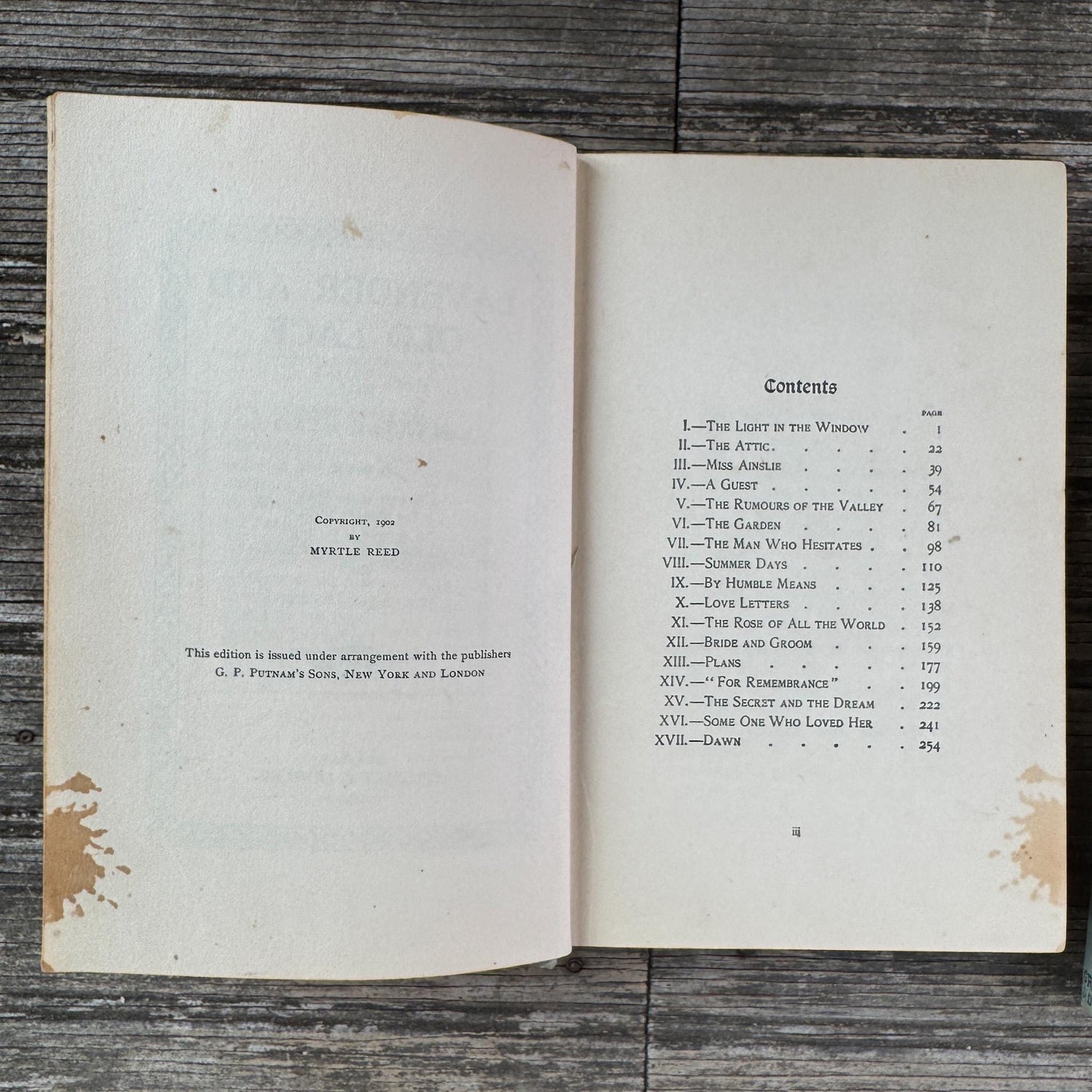 Antique Blue Books Set, Myrtle Reed Hardcover Collection (1902-1904)
