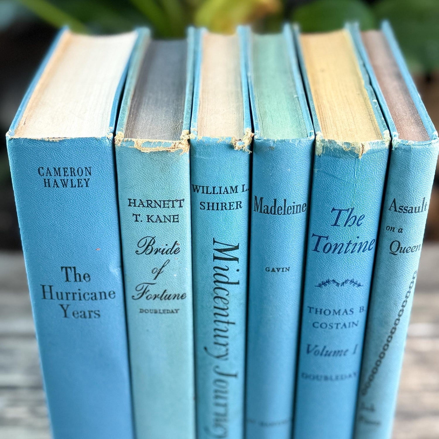 Turquoise Blue Mid Century Book Set for Bookshelf Decor – Pretty