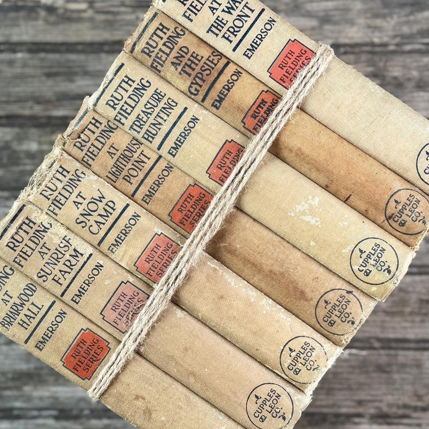 Antique 1920s Shabby Ruth Fielding Books for Shelf Styling
