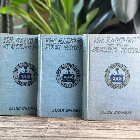 Vintage Radio Boys Book Bundle of 3 Antique Blue Hardcovers