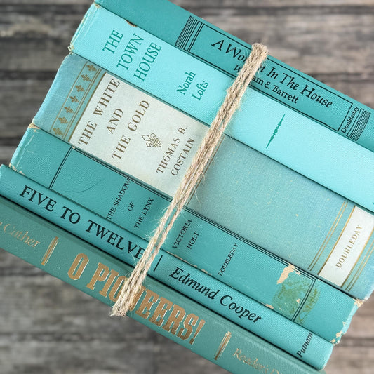 Teal and Mint Mid Century Modern Book Set