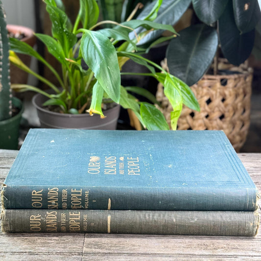 Antique 1899 "Our Islands and Their People" Complete 2-Volume Set, Spanish-American War Photography