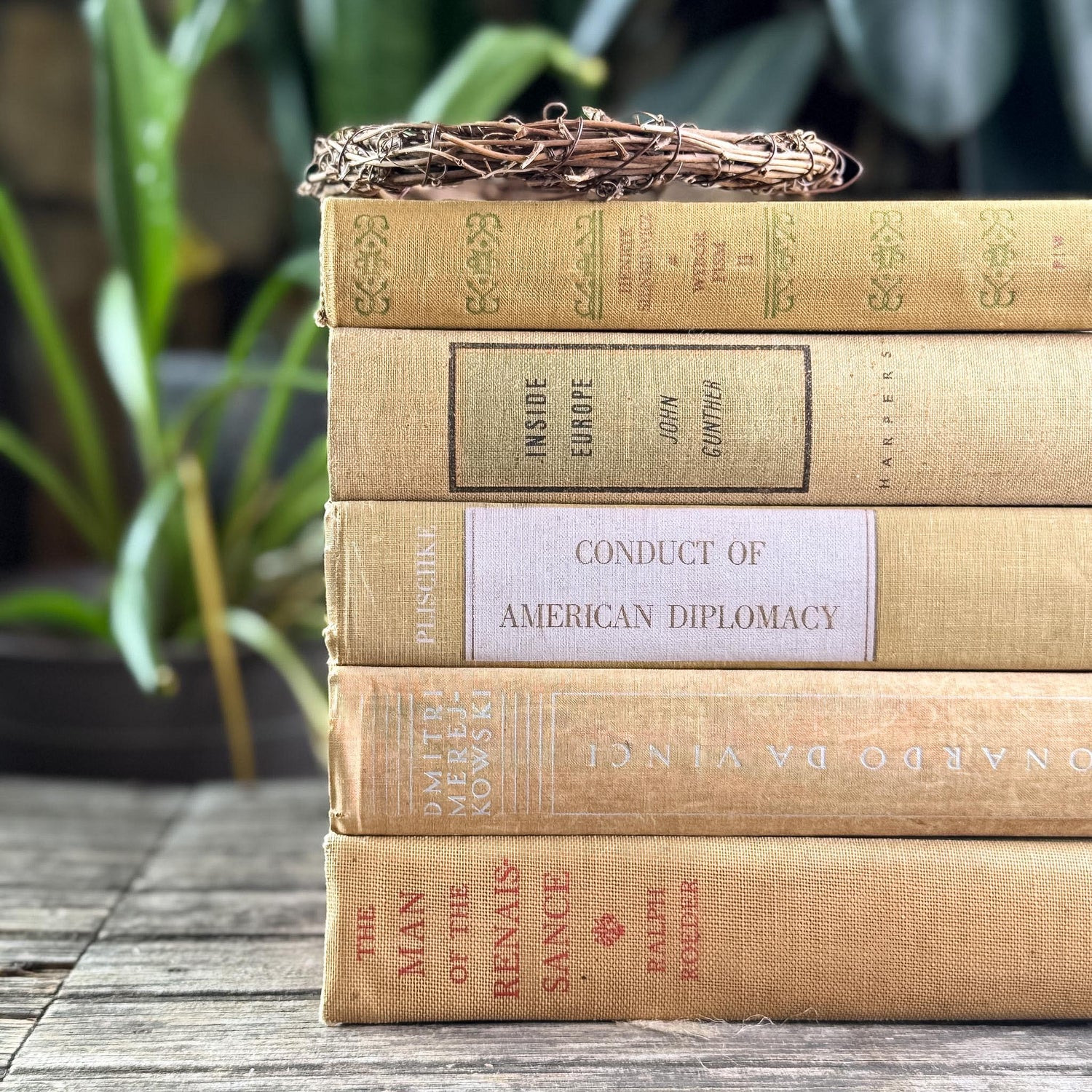 Vintage Neutral Beige Book Bundle for Shelf Styling