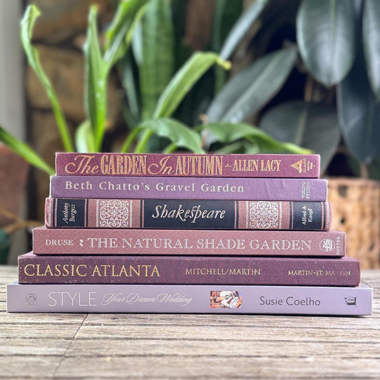 Vintage Purple and Mauve Decorative Coffee Table Book Set