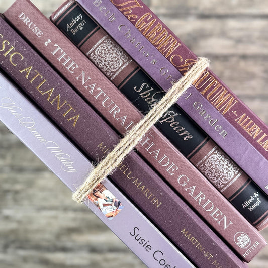 Vintage Purple and Mauve Decorative Coffee Table Book Set