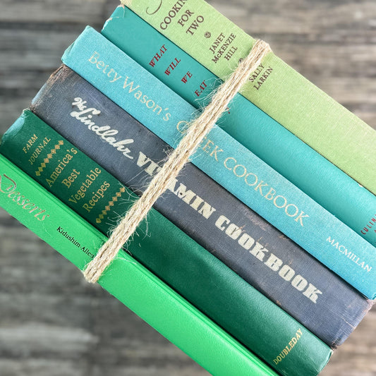 Green and Blue Vintage Cookbook Bundle