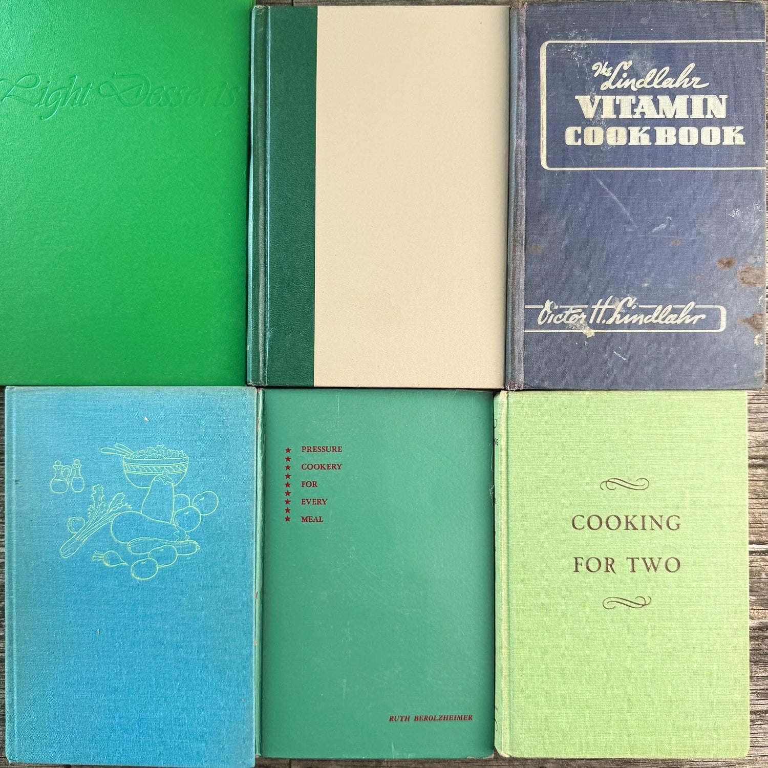 Green and Blue Vintage Cookbook Bundle