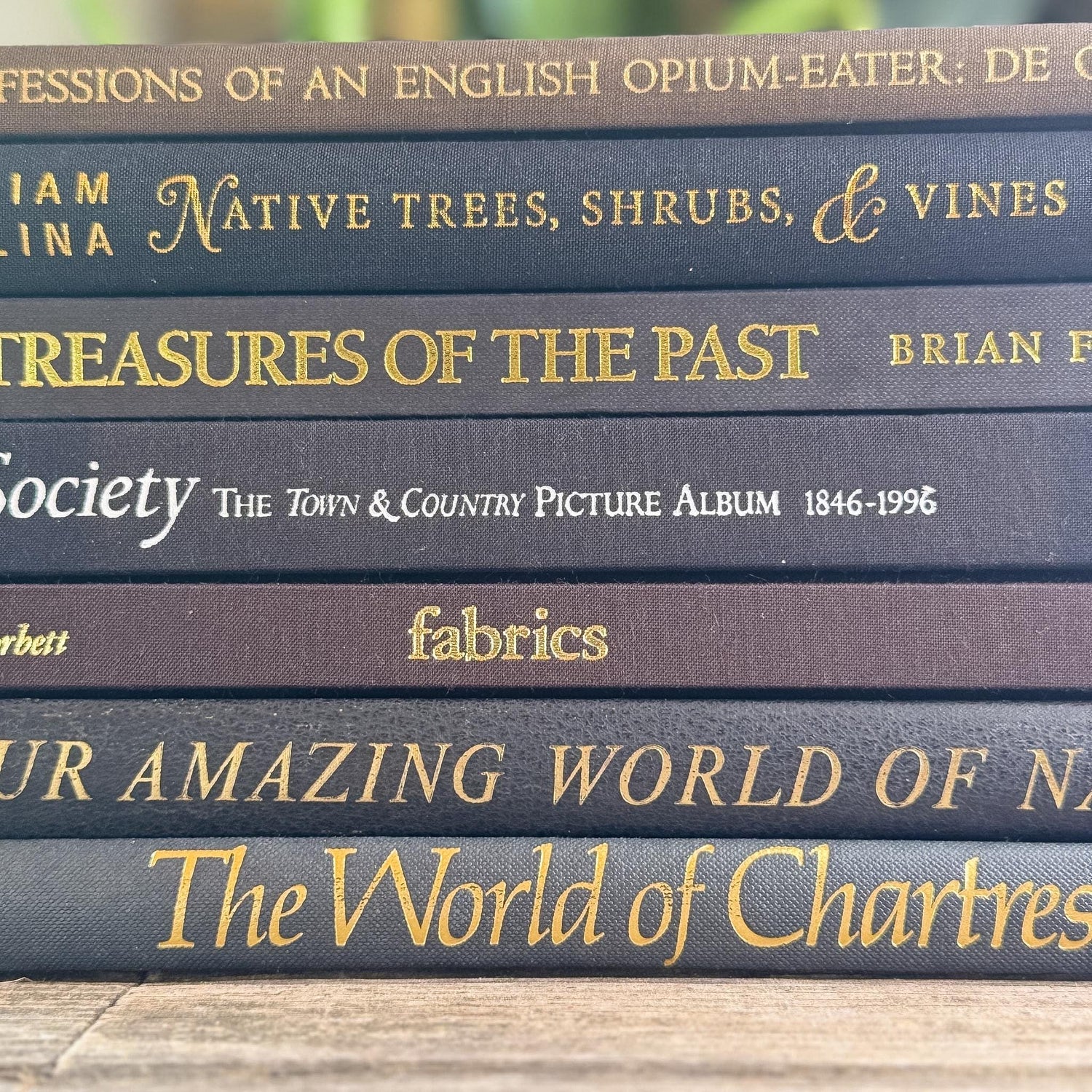 Black and Dark Brown Vintage Coffee Table Books for Styling