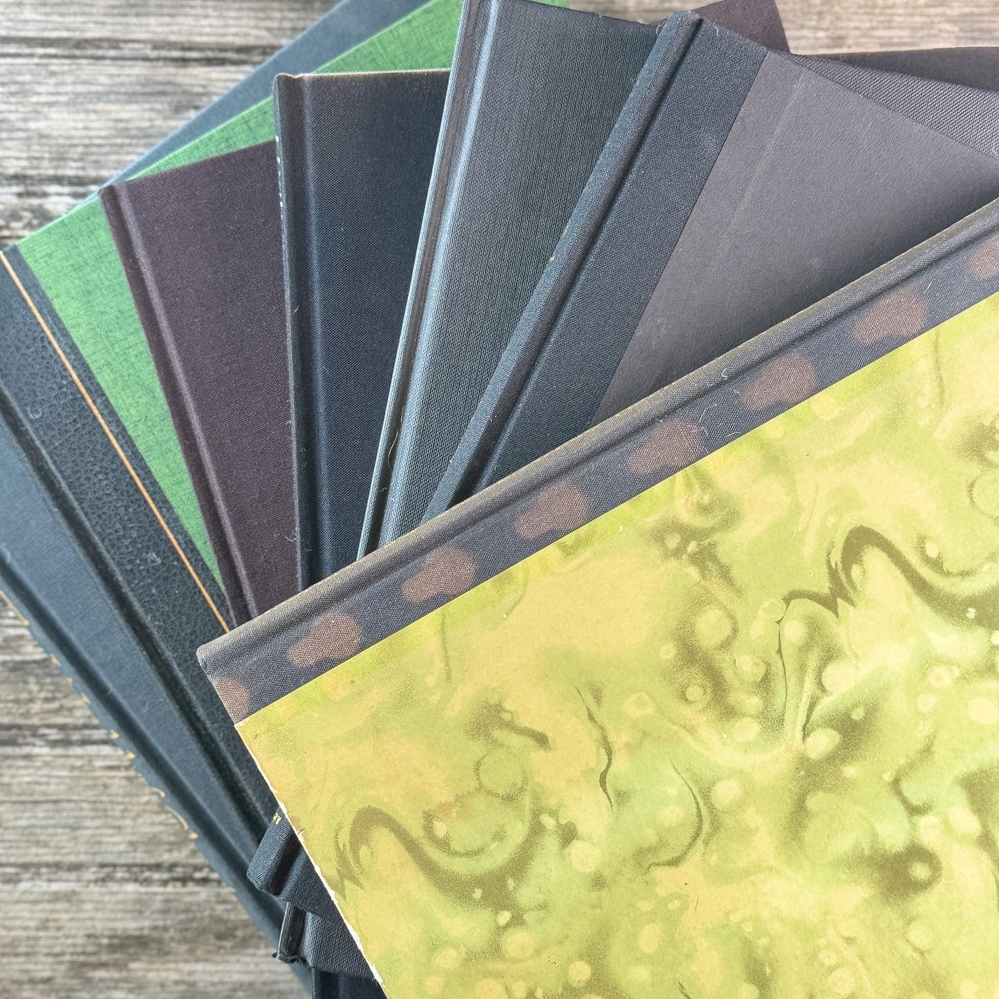 Black and Dark Brown Vintage Coffee Table Books for Styling