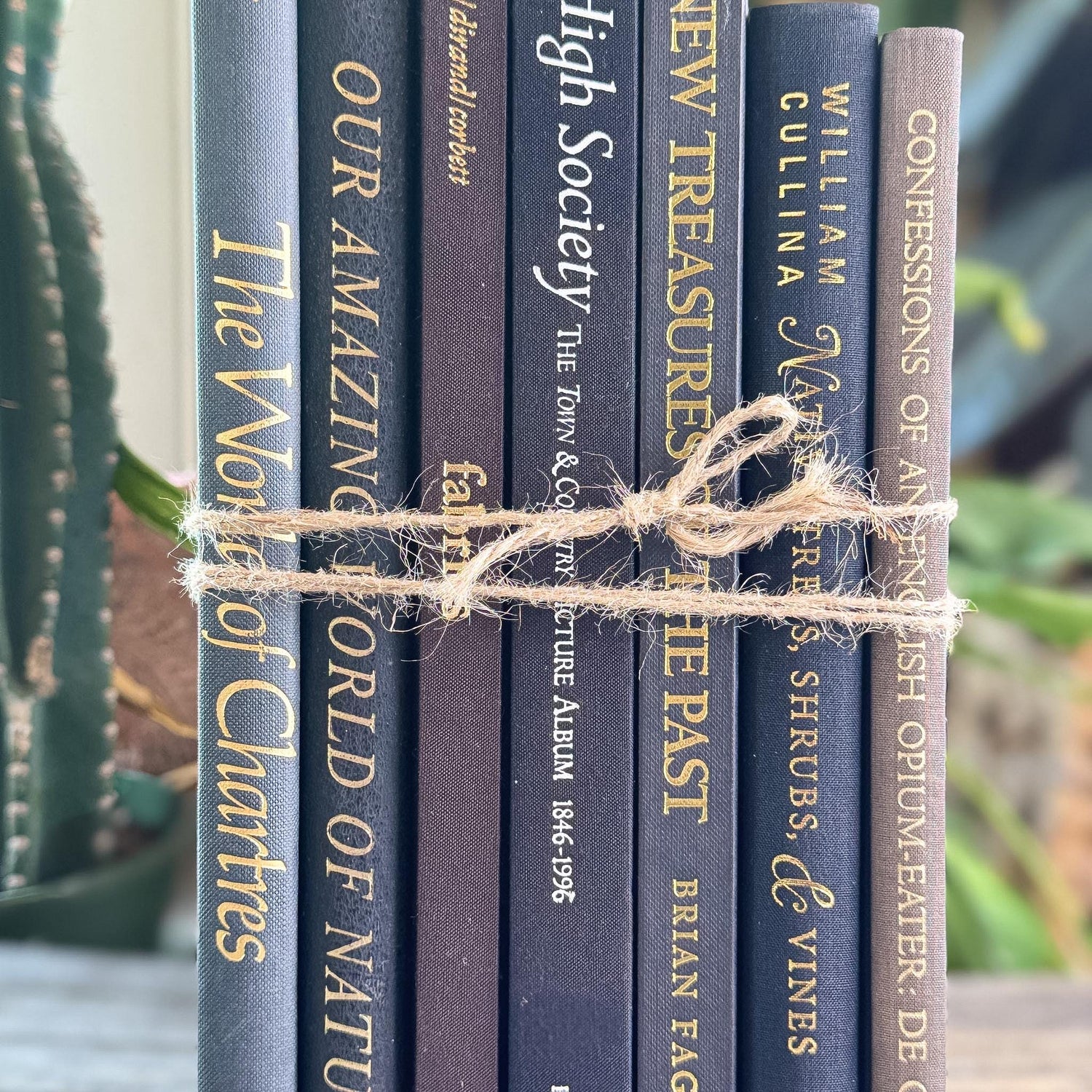 Black and Dark Brown Vintage Coffee Table Books for Styling
