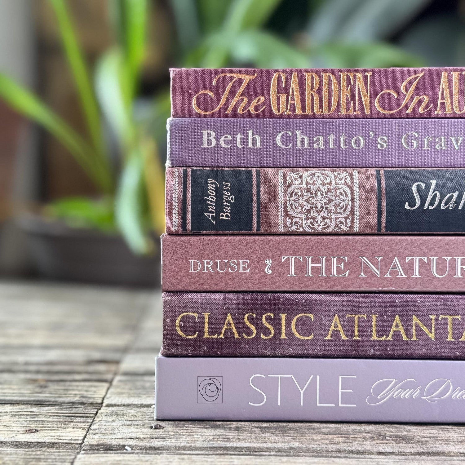 Vintage Purple and Mauve Decorative Coffee Table Book Set – Pretty