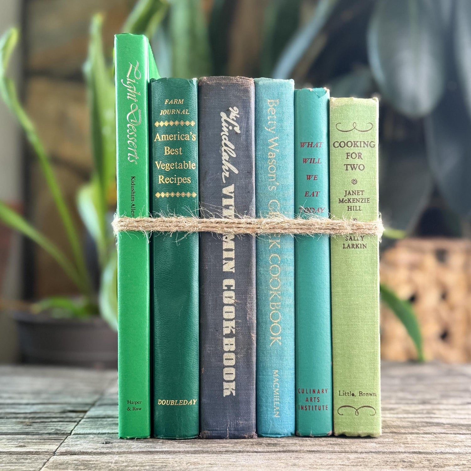 Green and Blue Vintage Cookbook Bundle