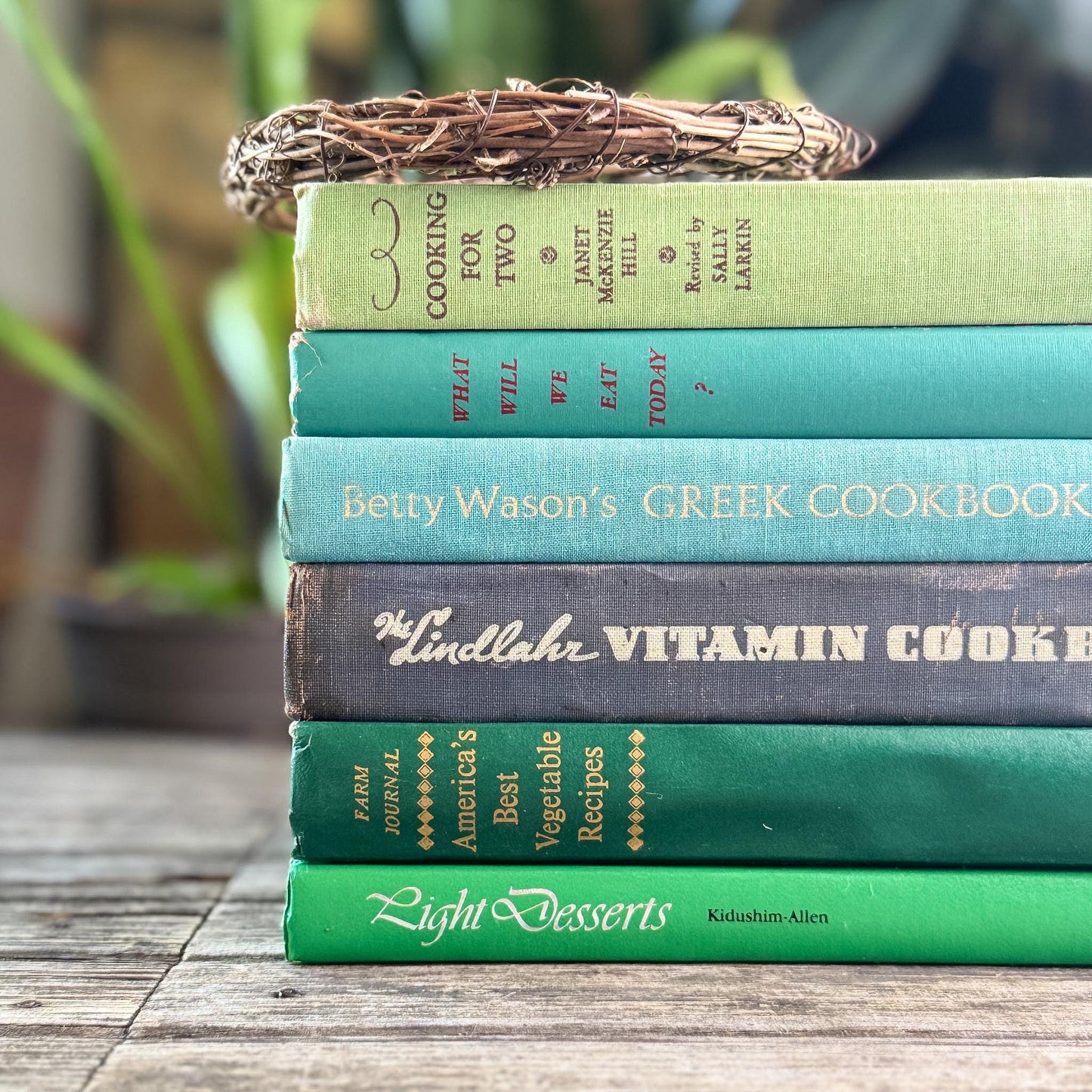 Green and Blue Vintage Cookbook Bundle