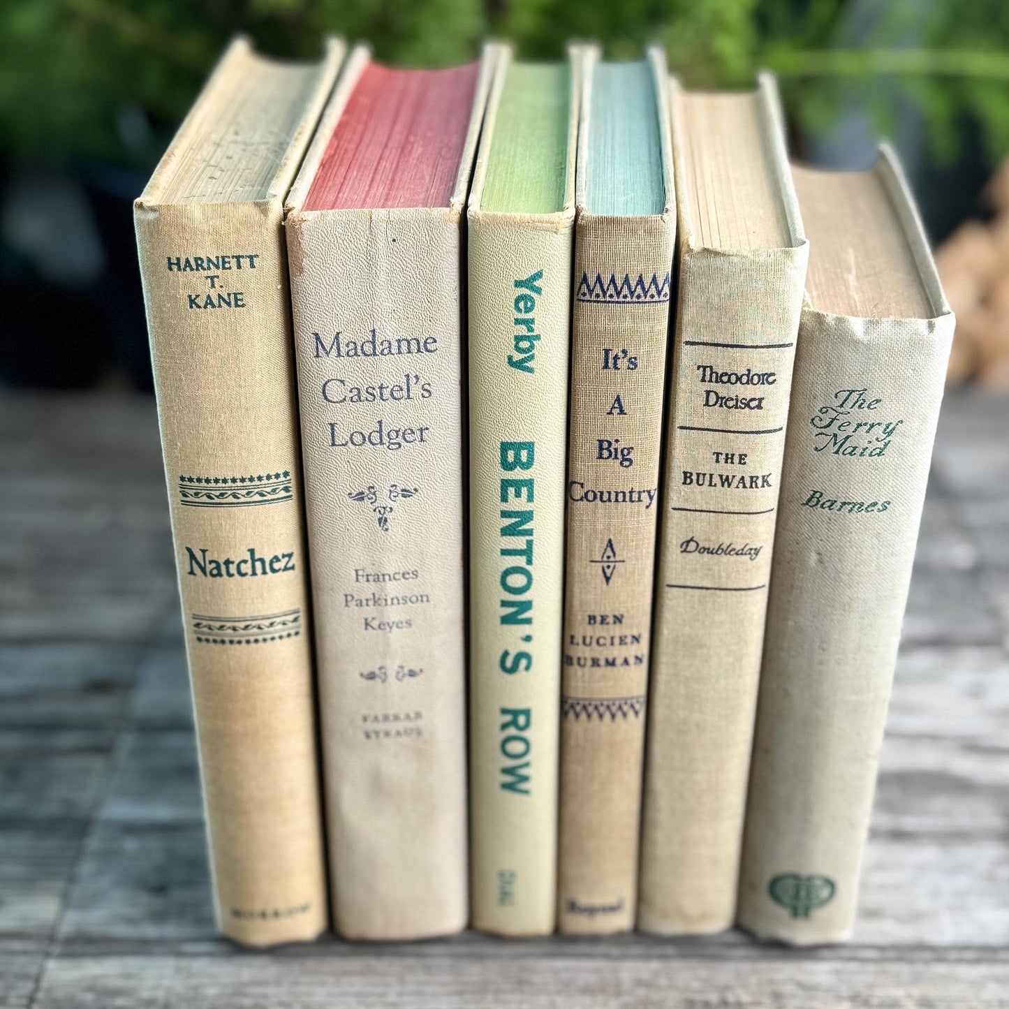 Vintage Beige Book Set for Neutral Mid-Century Shelf Styling