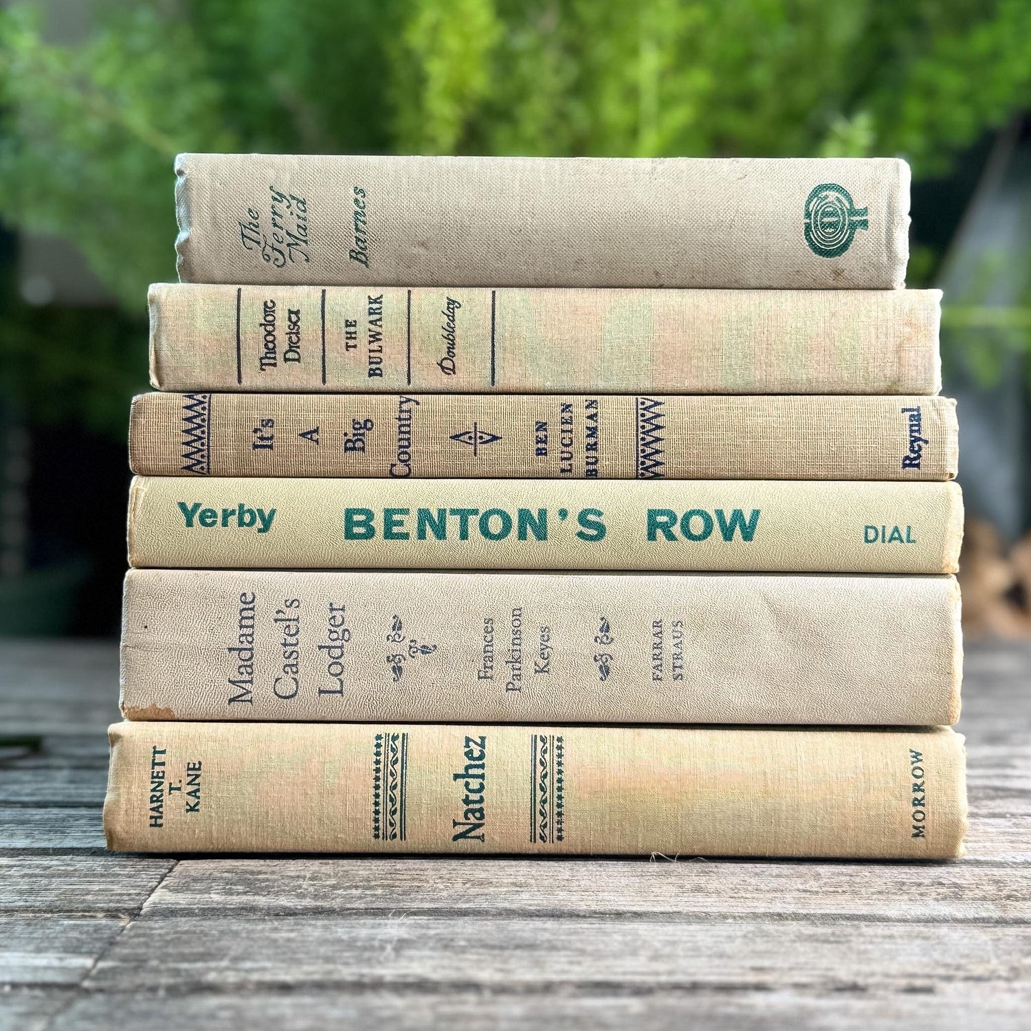 Vintage Beige Book Set for Neutral Mid-Century Shelf Styling