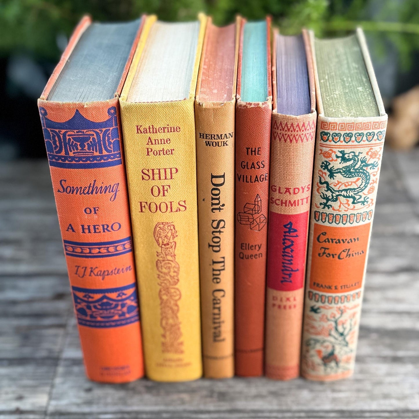 Retro Orange, Terra Cotta, Mustard Yellow Vintage Book Bundle