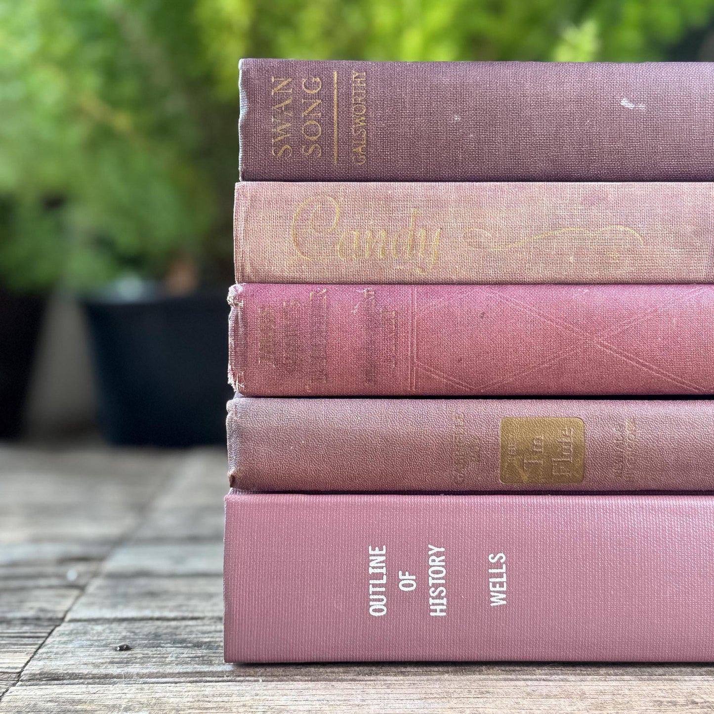 Vintage Purple Shabby Faded Vintage Books for Shelf Styling