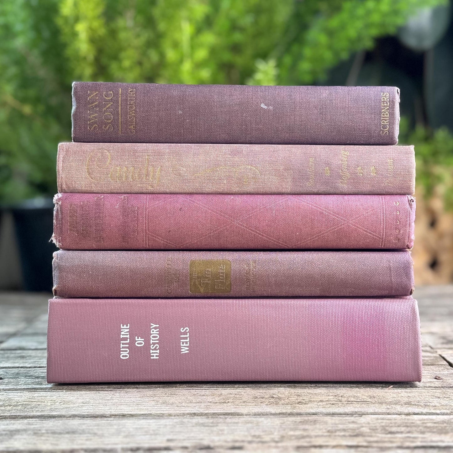 Vintage Purple Shabby Faded Vintage Books for Shelf Styling