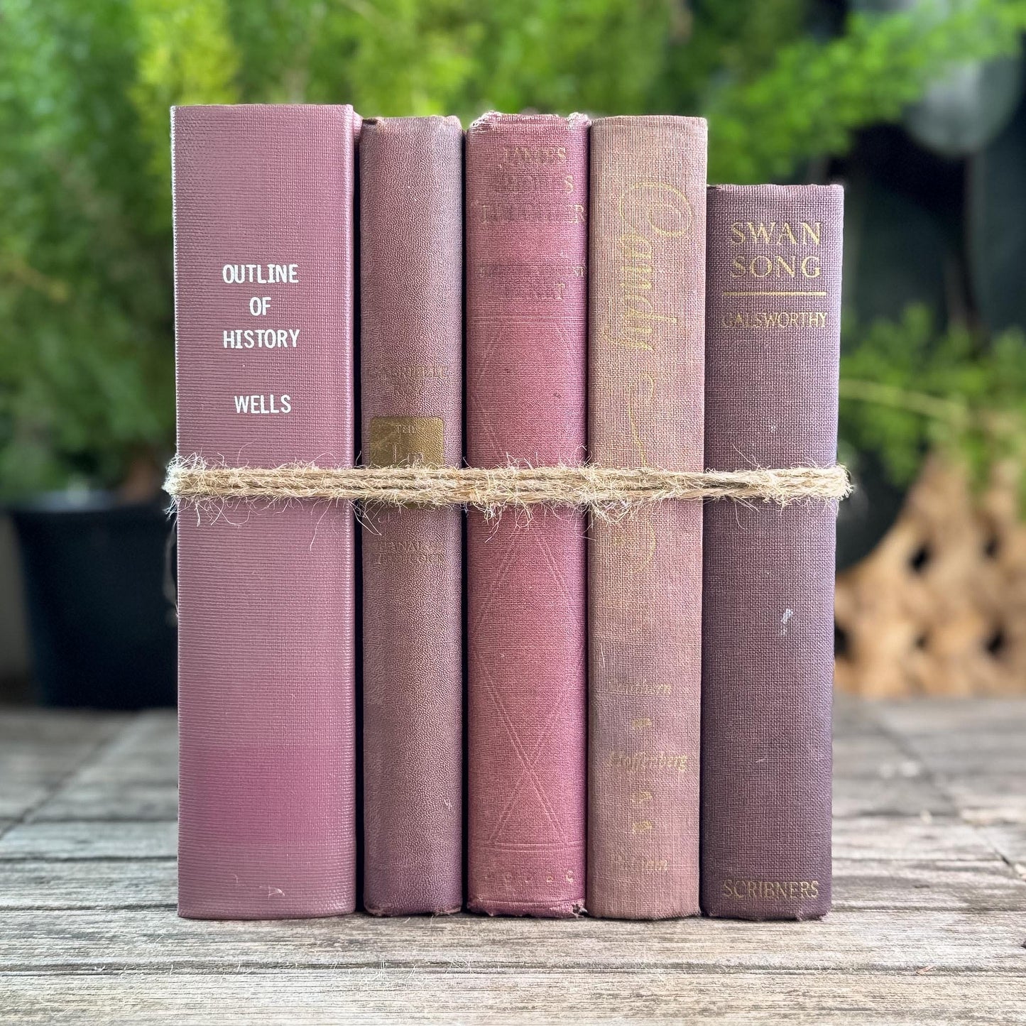 Vintage Purple Shabby Faded Vintage Books for Shelf Styling