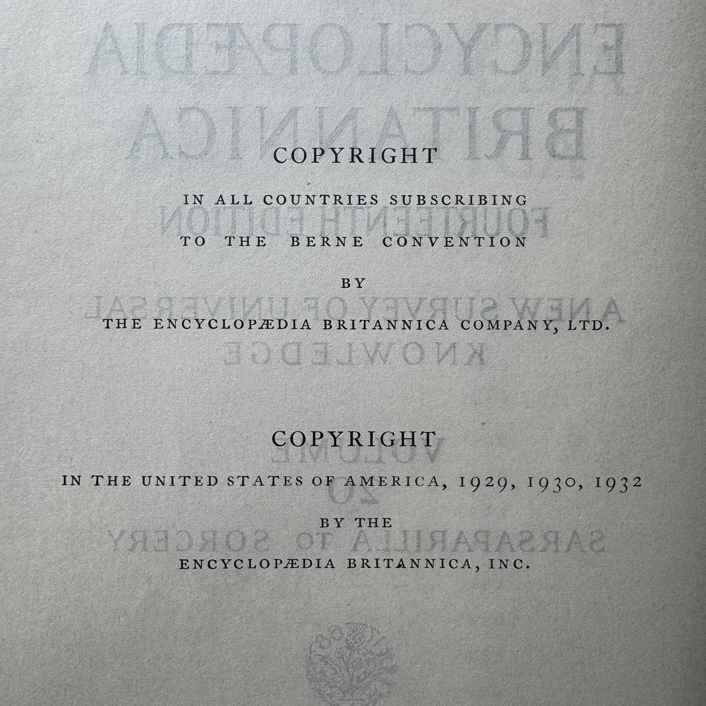 1932 Encyclopedia Britannica, 14th Edition, 1932, Complete Set, Large Blue and Gold Book Set