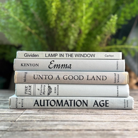Vintage Gray and Black Book Set For Shelf Styling