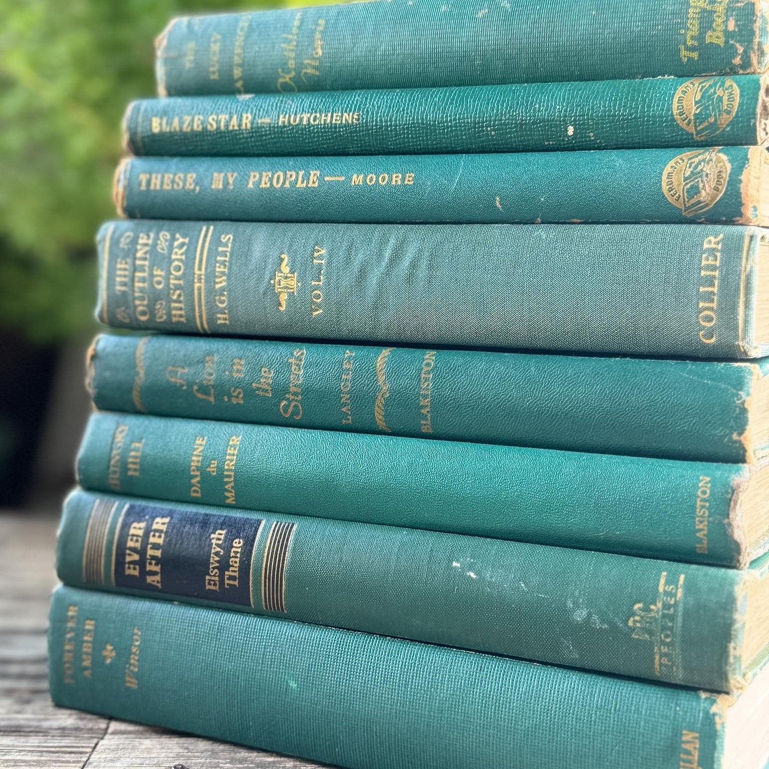 Rich Hunter Green Vintage Mid Century Book Set