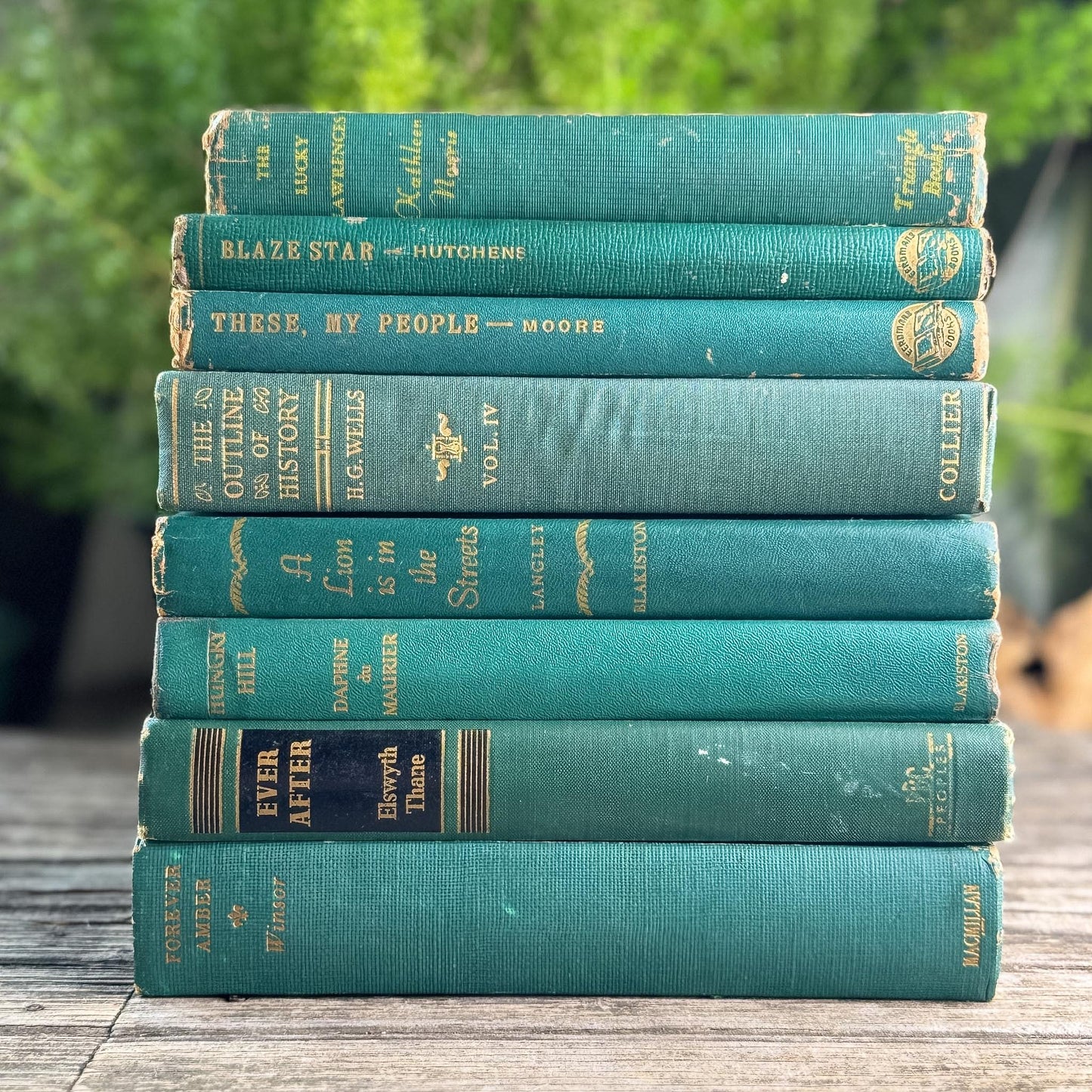 Rich Hunter Green Vintage Mid Century Book Set