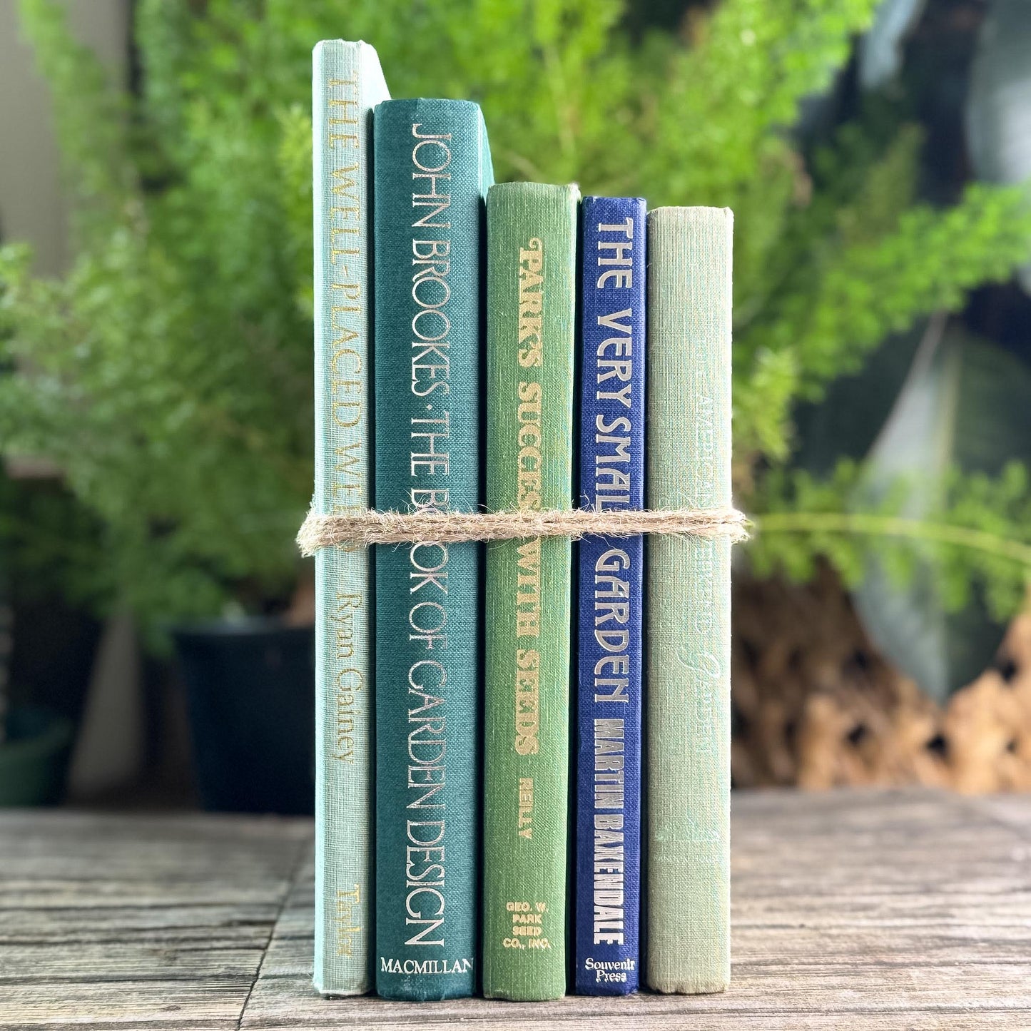 Vintage Gardening Book Set for Coffee Table Decor