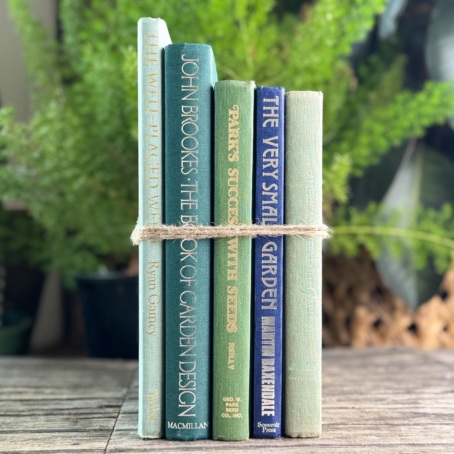 Vintage Gardening Book Set for Coffee Table Decor