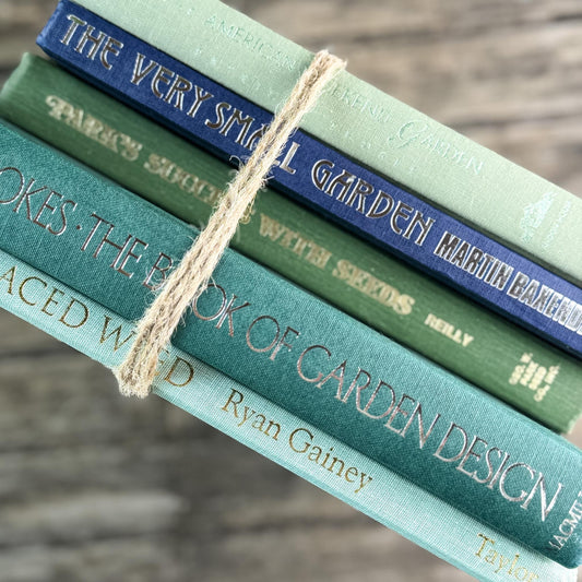 Vintage Gardening Book Set for Coffee Table Decor