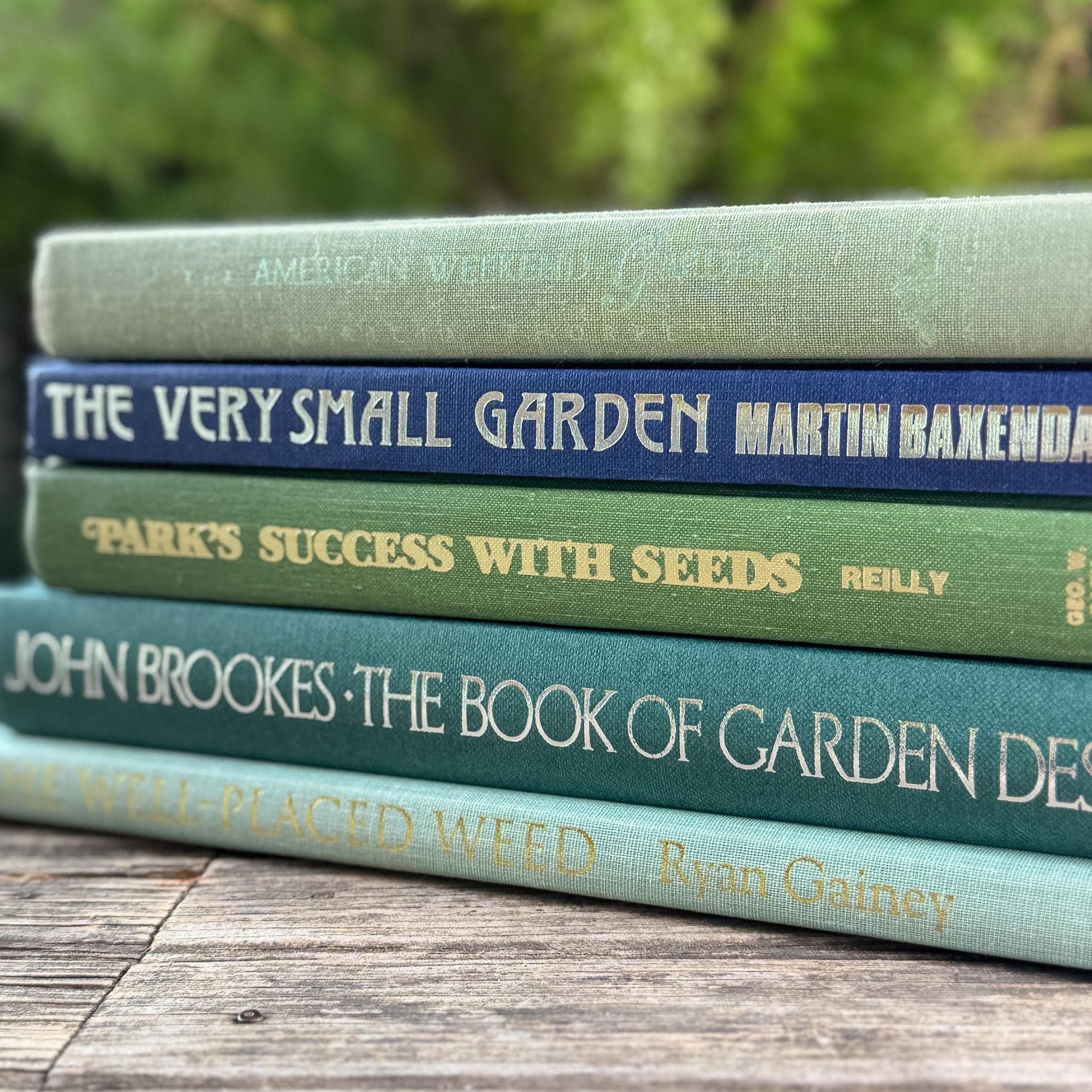 Vintage Gardening Book Set for Coffee Table Decor