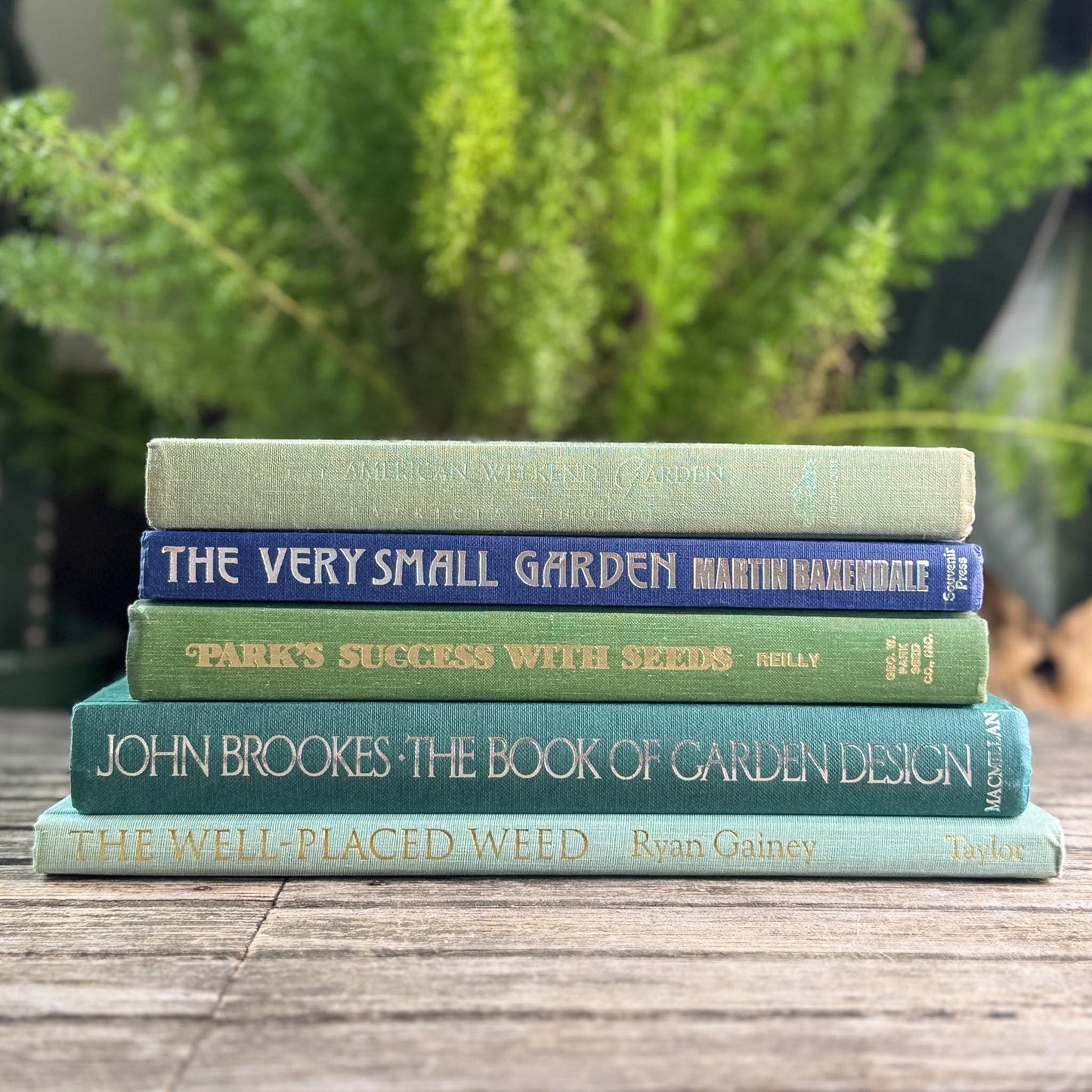 Vintage Gardening Book Set for Coffee Table Decor