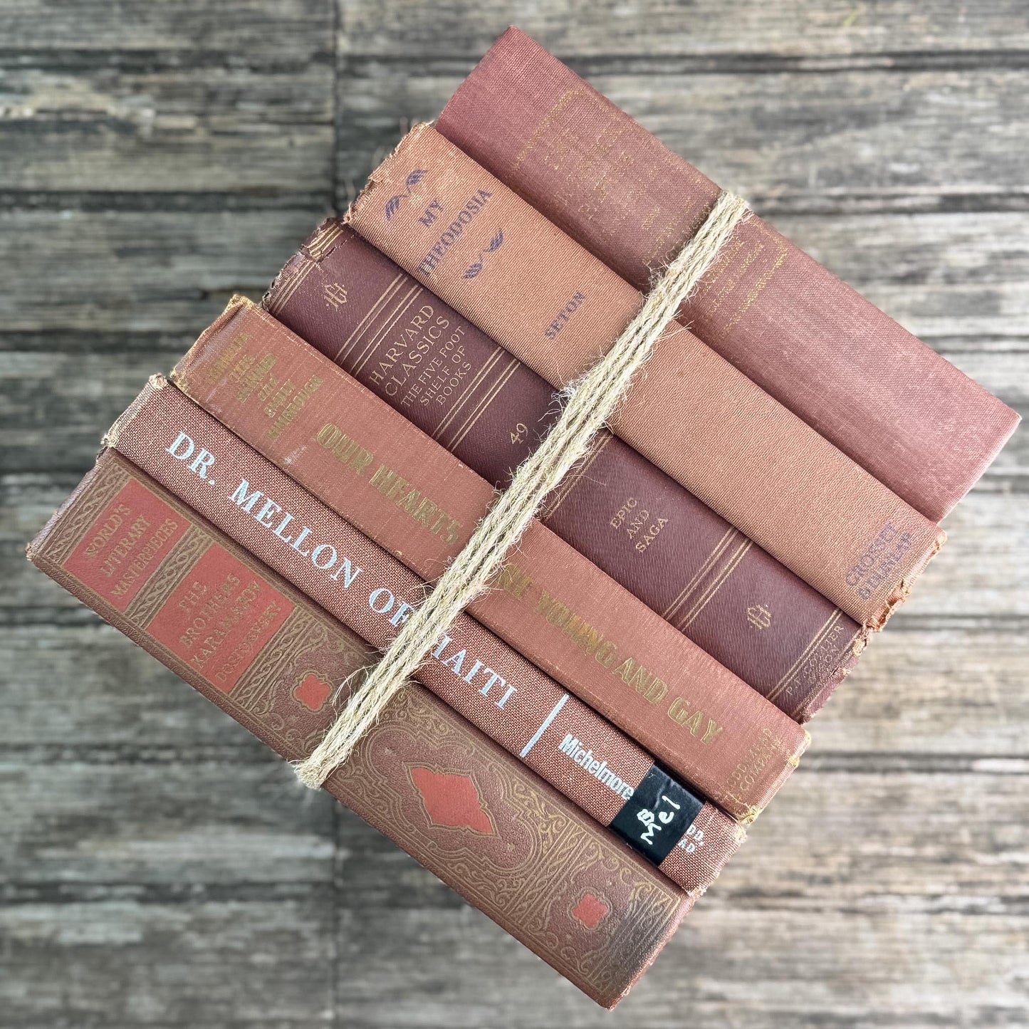 Copper Brown Warm Vintage Book Set
