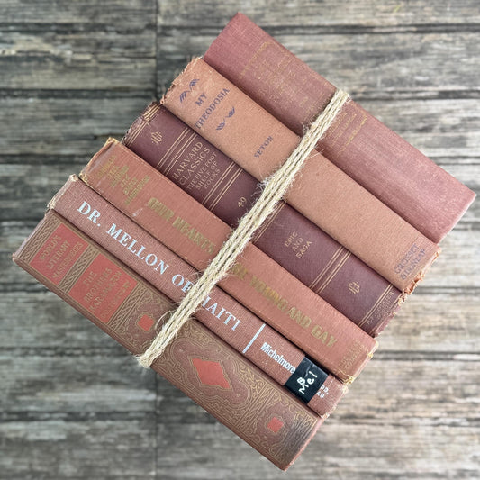 Copper Brown Warm Vintage Book Set
