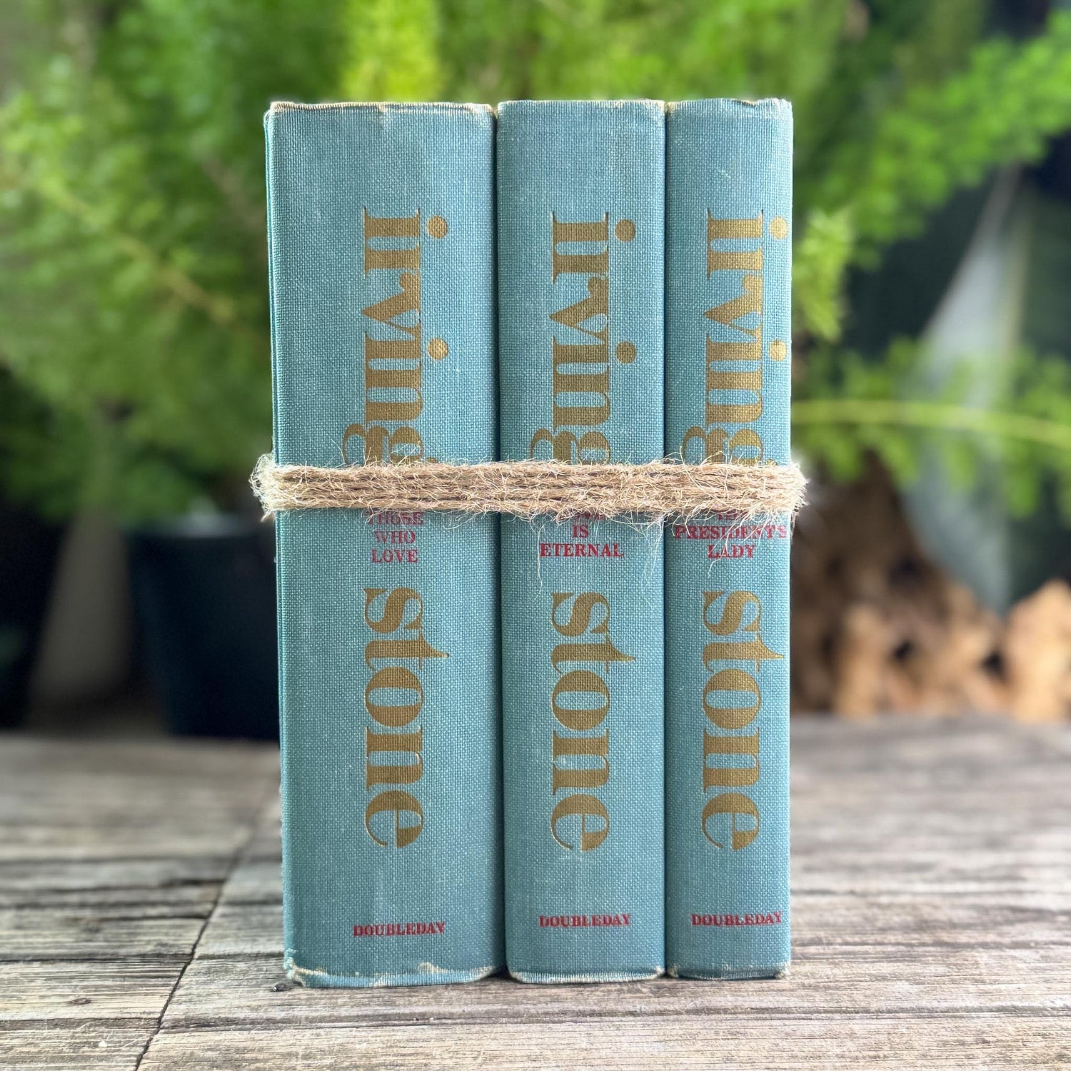 Irving Stone Teal Vintage Mid Century Book Set of 3