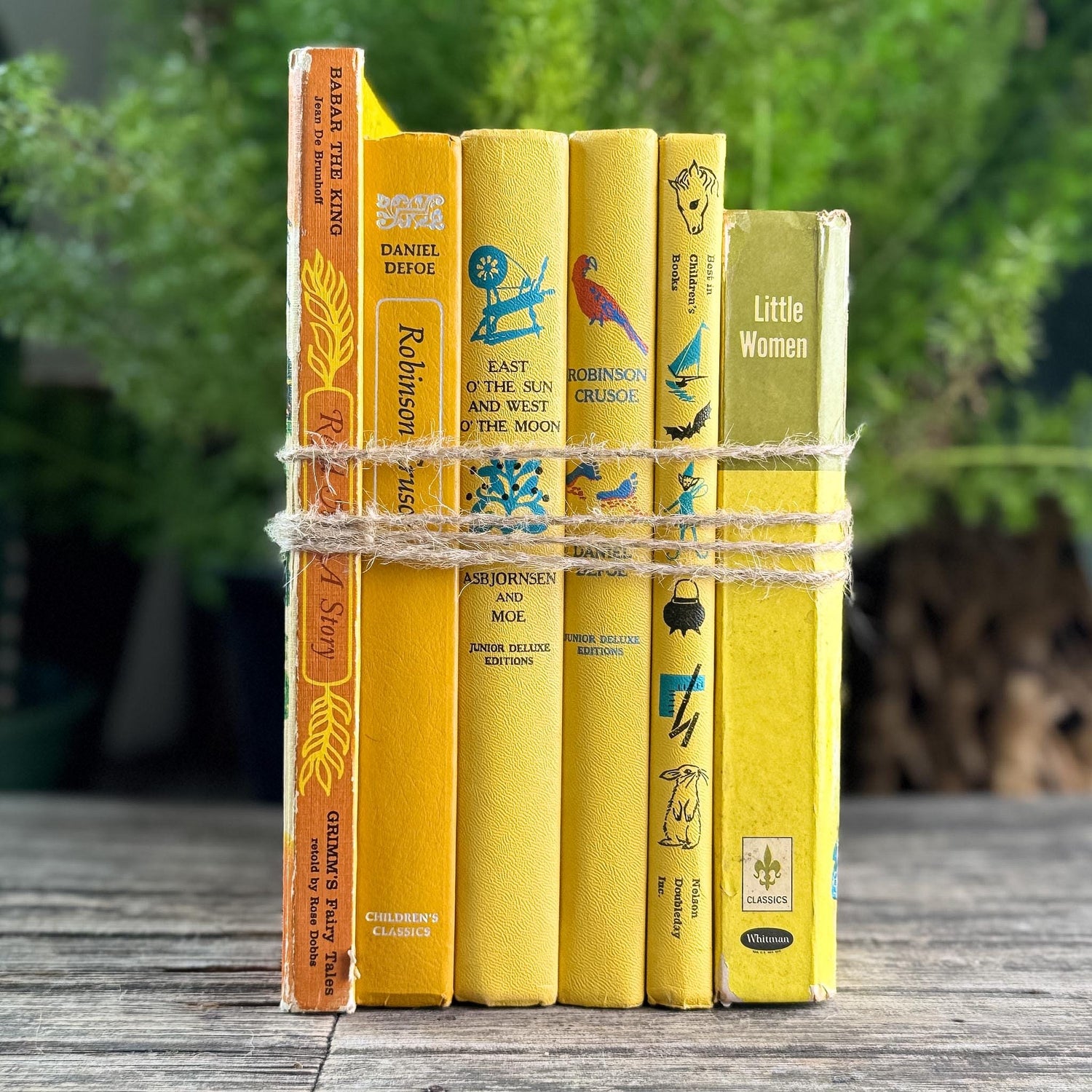 Yellow Vintage Kids Book Classics for Colorful Shelf Styling