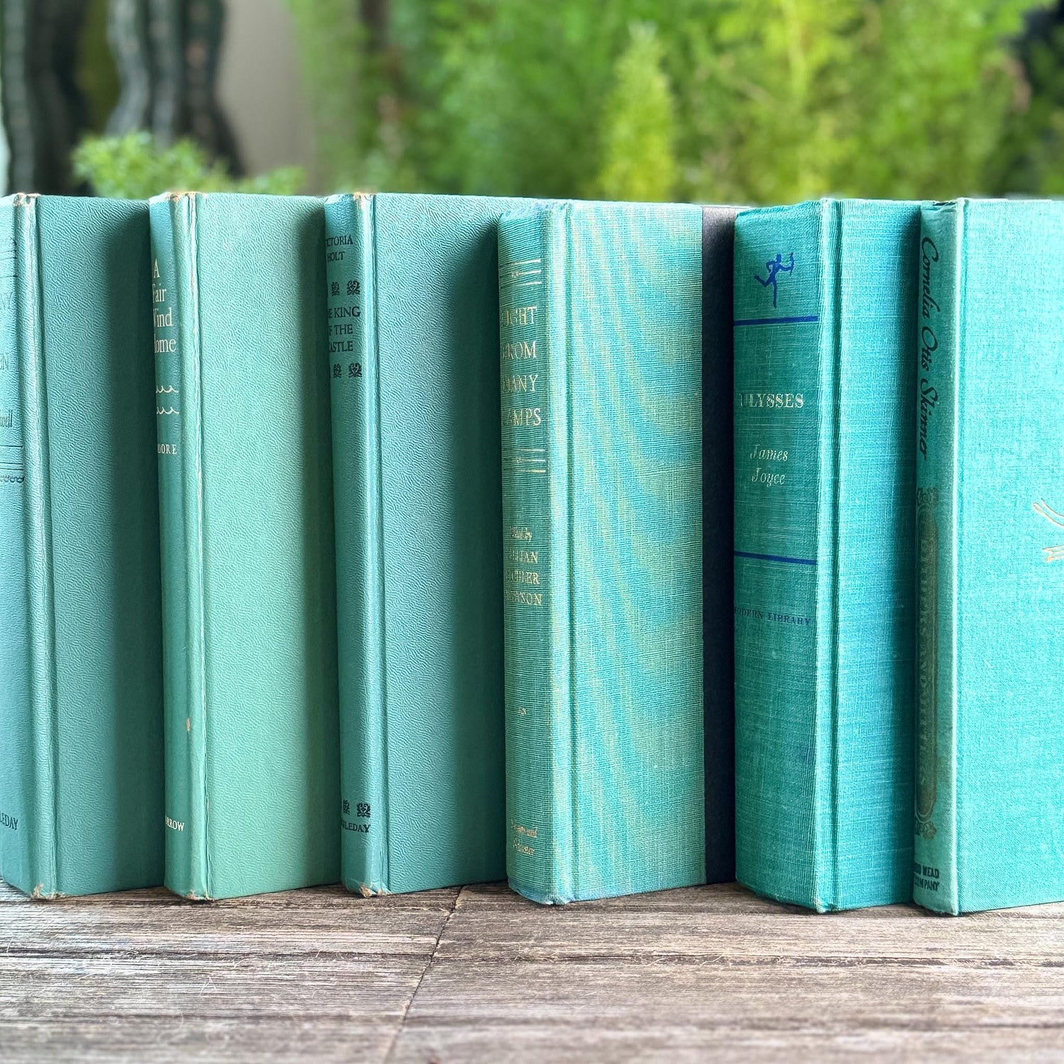 Vintage Teal and Seafoam Green Book Bundle for Coastal Shelf Styling
