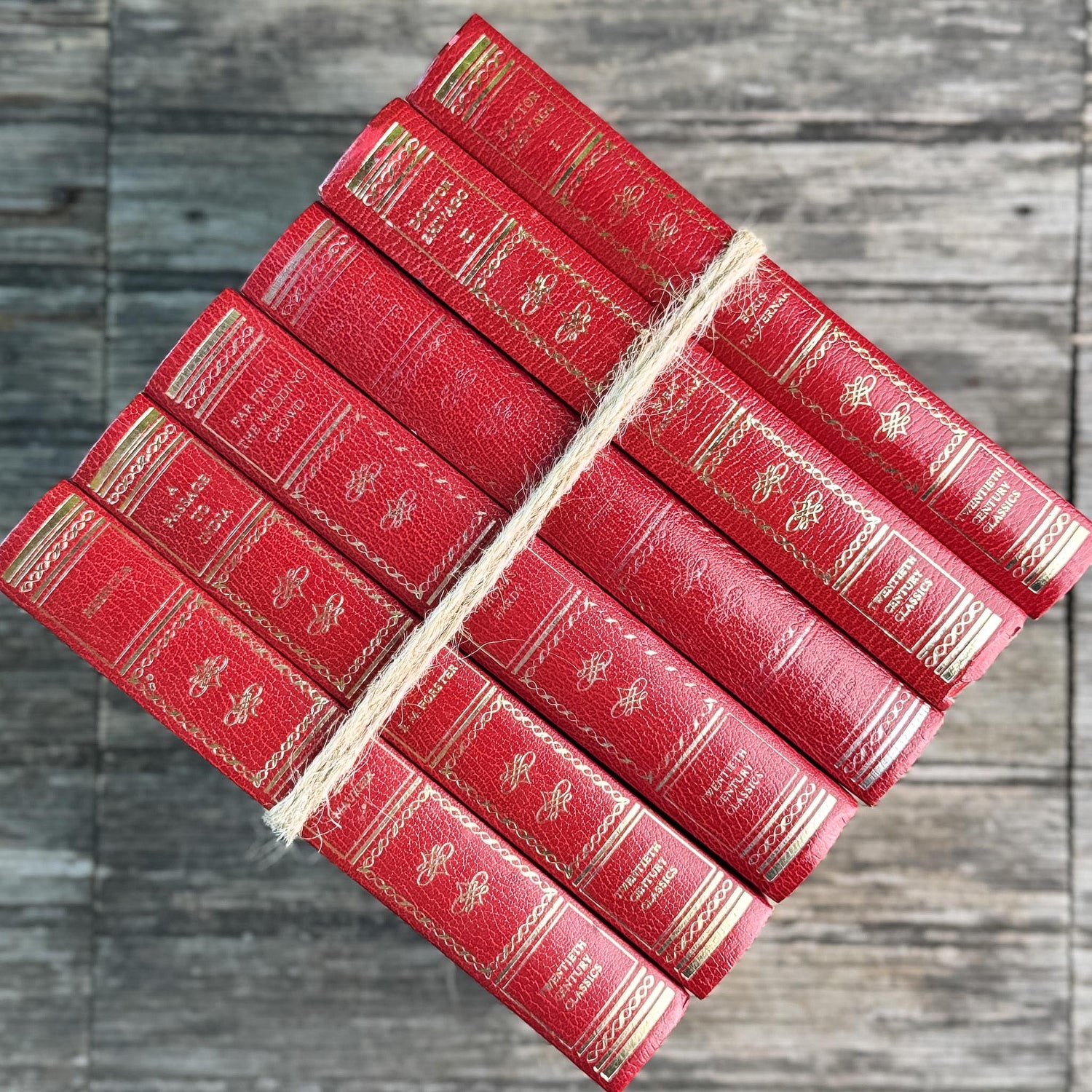 Vintage Red & Gold Twentieth Century Classics Set of Six