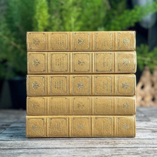 Ornate Vintage Gold and Silver Poets of the English Language Book Set