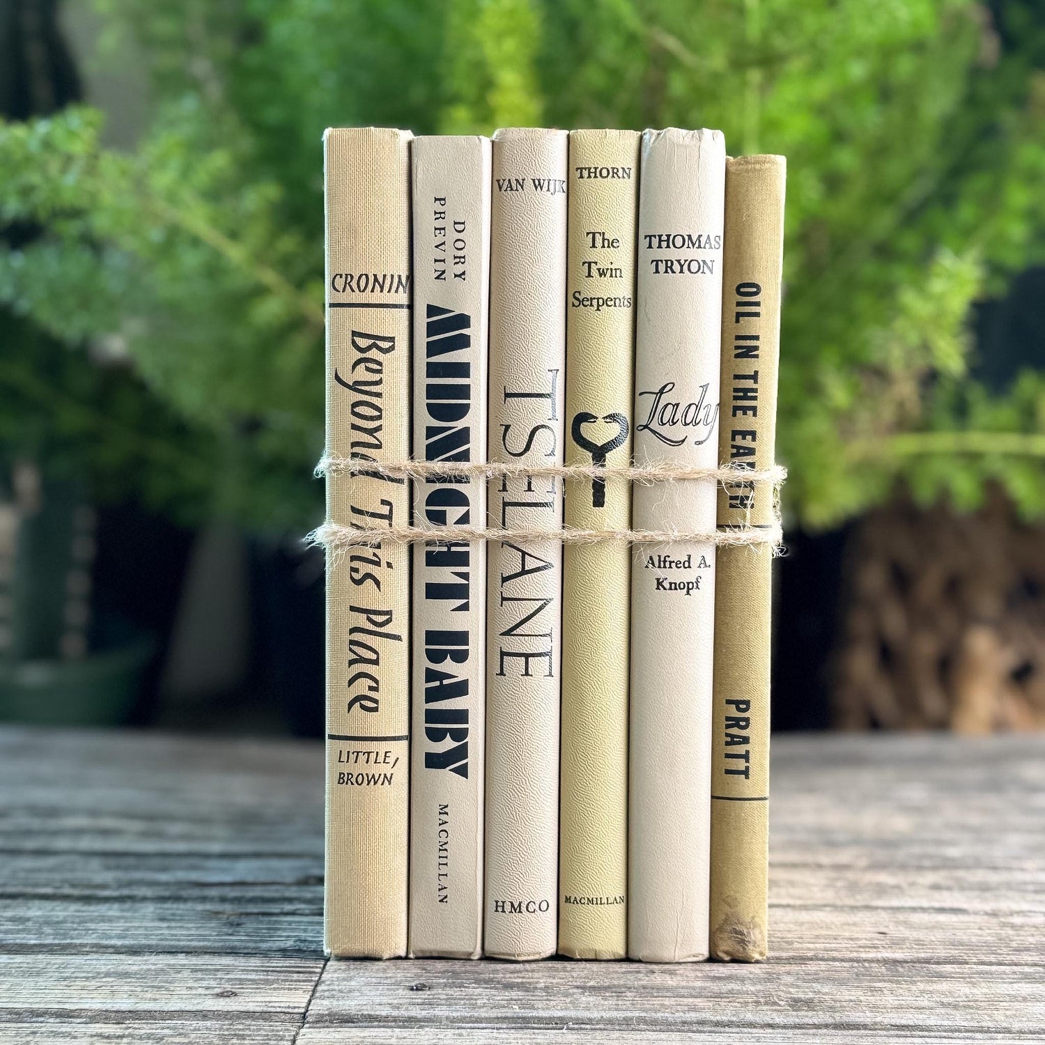 Taupe & Black Retro Book Bundle for 1960s Shelf Styling