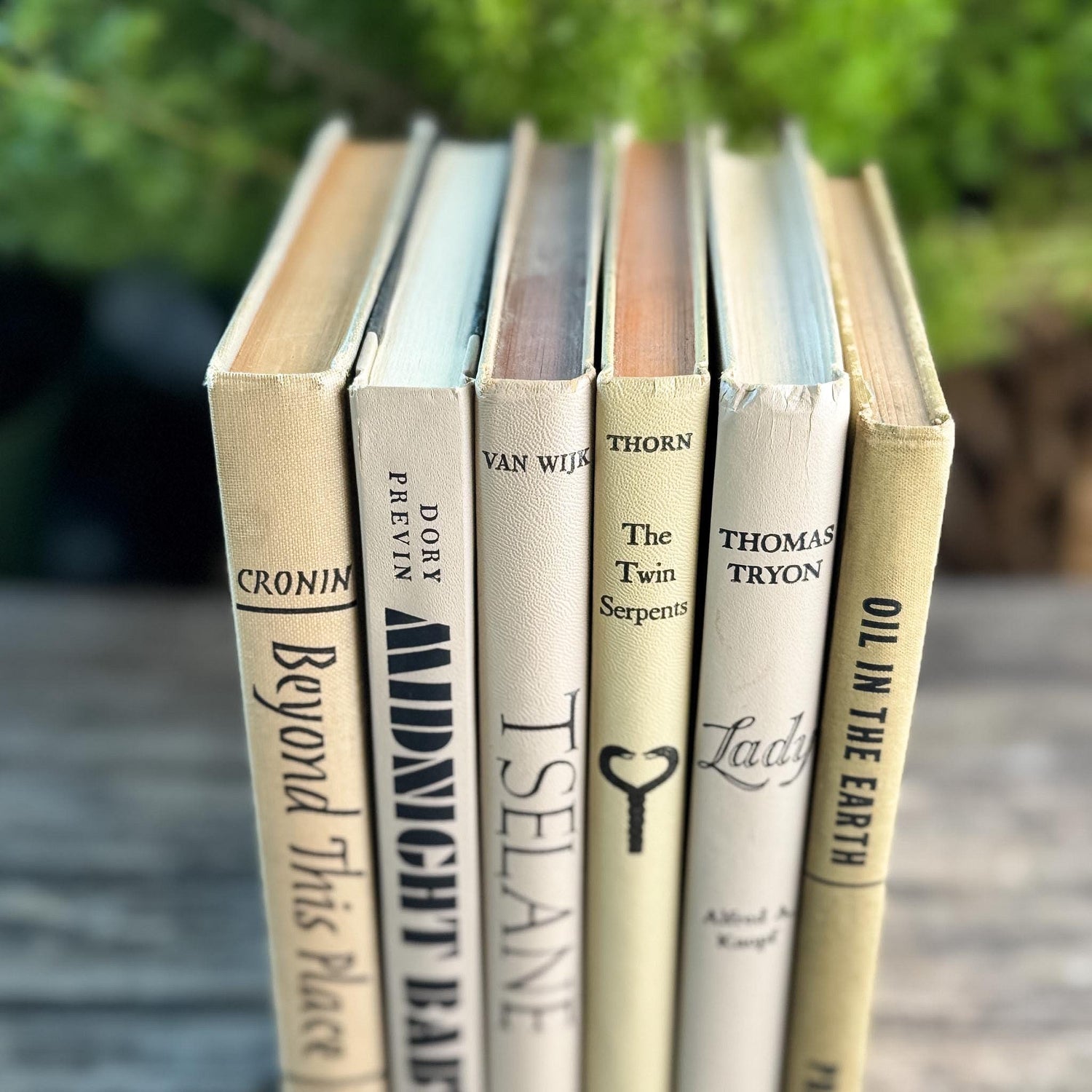 Taupe & Black Retro Book Bundle for 1960s Shelf Styling