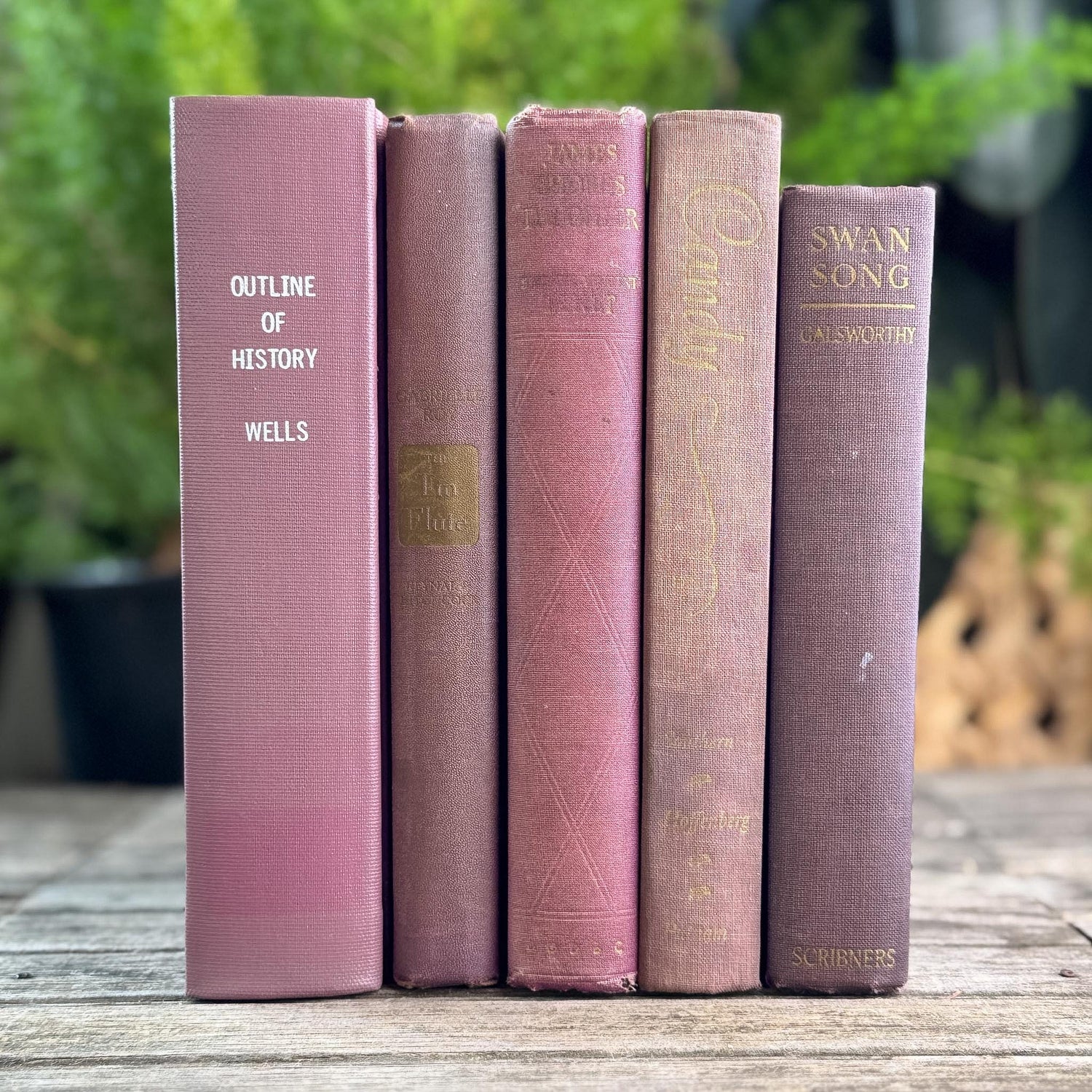 Vintage Purple Shabby Faded Vintage Books for Shelf Styling