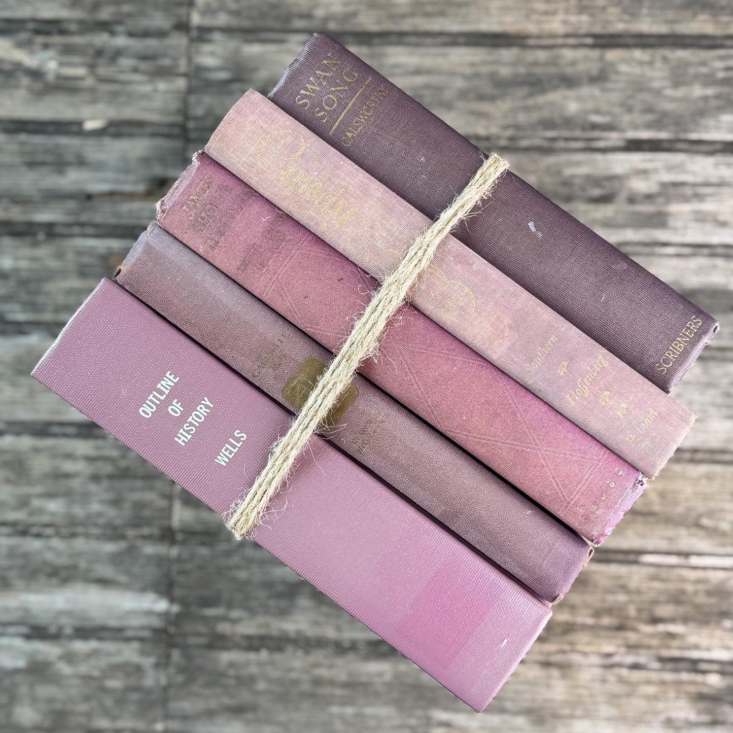Vintage Purple Shabby Faded Vintage Books for Shelf Styling