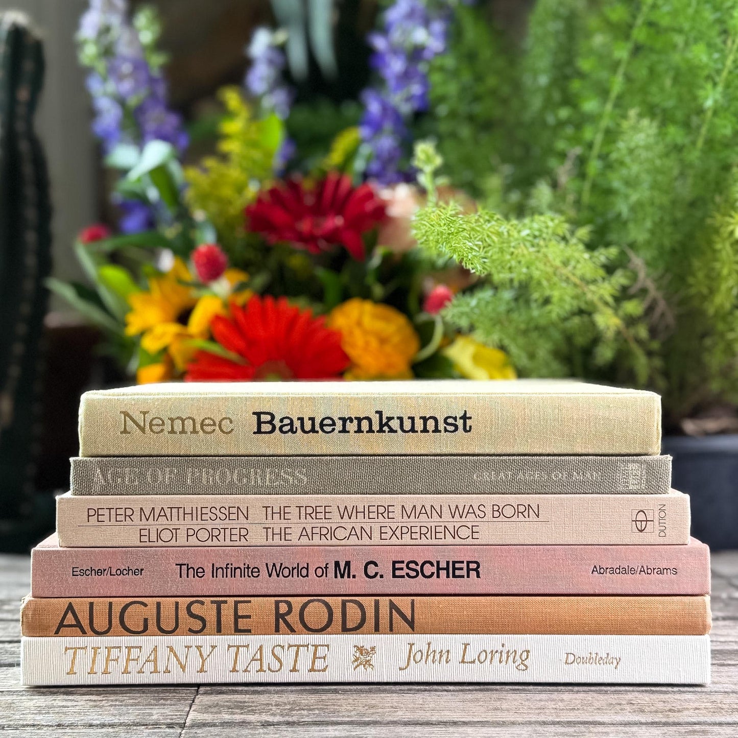 Mauve, Beige, and Taupe Coffee Table Book Bundle For Neutral Styling